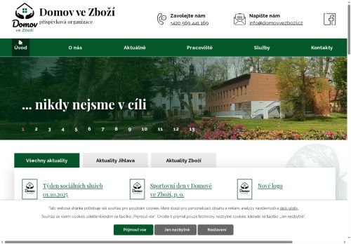 Webové stránky Domov ve Zboží, příspěvková organizace, Jihlava