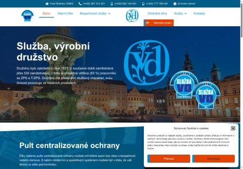 Webové stránky Služba, výrobní družstvo, Třeboň