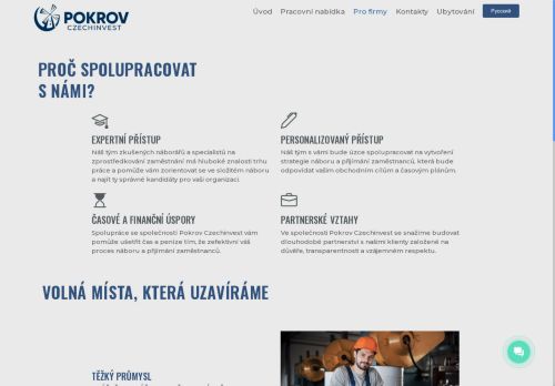 Webové stránky POKROV CZECHINVEST s.r.o., Čelákovice