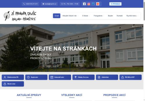 Zobrazit webové stránky Základní škola Prokopa Diviše a MŠ, Znojmo