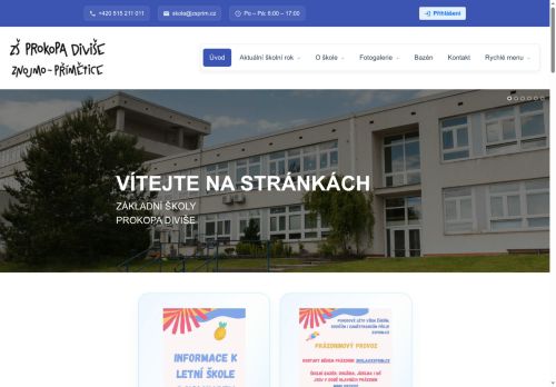 Zobrazit webové stránky Základní škola Prokopa Diviše a MŠ, Znojmo
