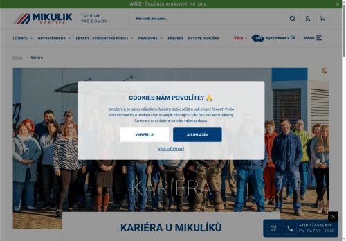 Webové stránky NÁBYTEK MIKULÍK s.r.o., Vranovice