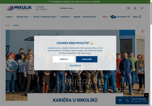 Webové stránky NÁBYTEK MIKULÍK s.r.o., Vranovice