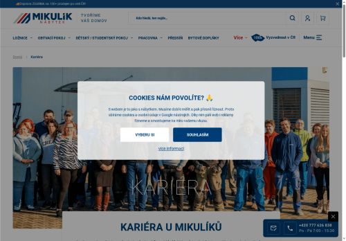 Webové stránky NÁBYTEK MIKULÍK s.r.o., Vranovice