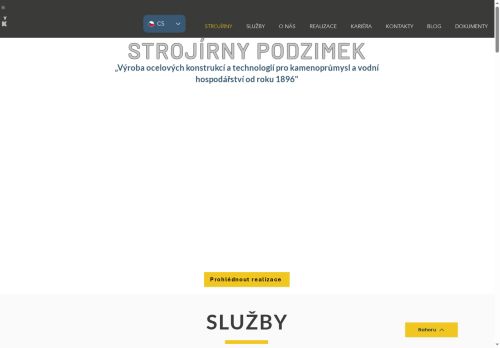 Webové stránky Strojírny Podzimek, s.r.o., Třešť