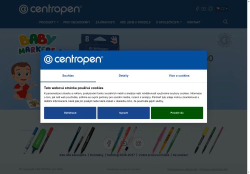 Webové stránky CENTROPEN,  a.s., Dačice