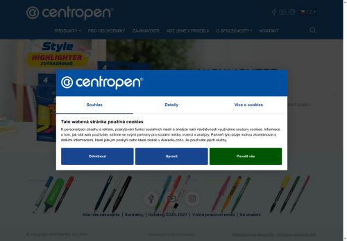 Webové stránky CENTROPEN,  a.s., Dačice
