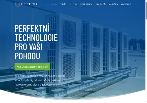 Webové stránky PF TECH s.r.o., Brno