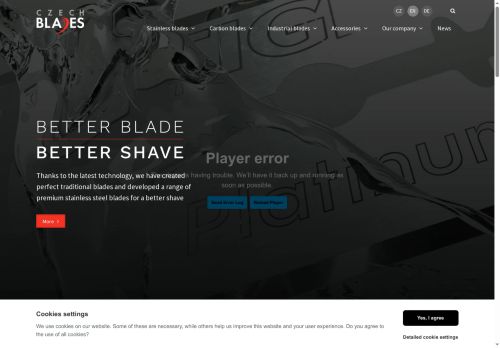 Webové stránky Czech Blades s.r.o., Jevíčko