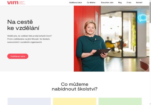 Webové stránky Vzdělávací institut pro Moravu, zařízení pro další vzdělávání pedagogických pracovníků a středisko služeb školám, příspěvková organizace, Brno