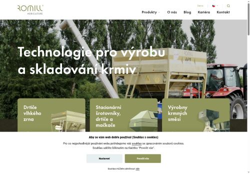 Webové stránky ROmiLL AGRICULTURE s.r.o., Kyjov