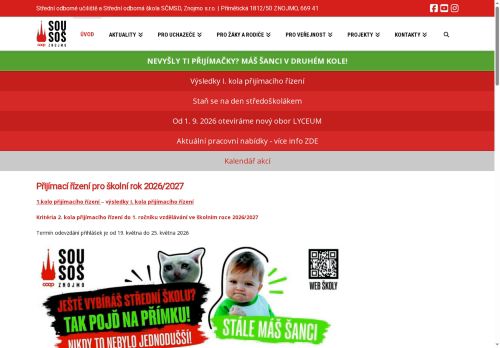Zobrazit webové stránky Střední odborné učiliště a střední odborná škola SČMSD, Znojmo