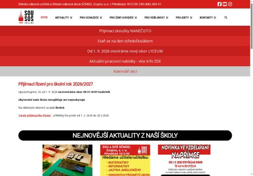 Zobrazit webové stránky Střední odborné učiliště a střední odborná škola SČMSD, Znojmo