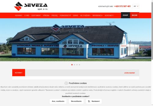 Webové stránky SEVEZA spol. s r.o., Huštěnovice
