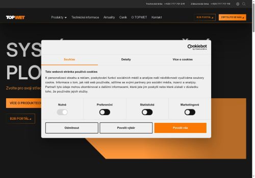 Webové stránky TOPWET s.r.o., Velká Bíteš