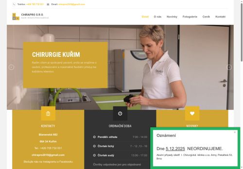 Zobrazit webové stránky Chirurgie - MUDr. Renata Procházková