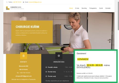 Zobrazit webové stránky Chirurgie - MUDr. Renata Procházková