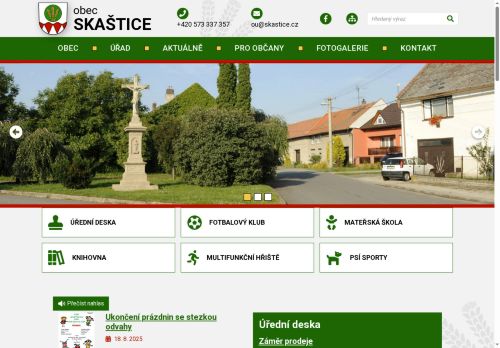 Webové stránky Obec Skaštice, Skaštice