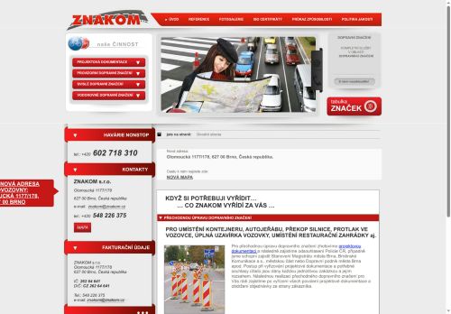 ZNAKOM s.r.o. nabízí práci na pozici Technik dopravního značení v obci Brno