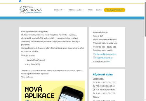 Zobrazit webové stránky Městská knihovna Moravské Budějovice