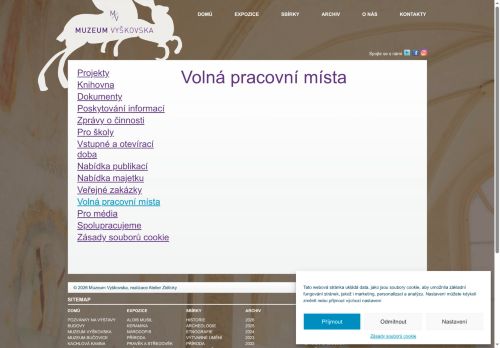 Webové stránky Muzeum Vyškovska, p.o., Vyškov