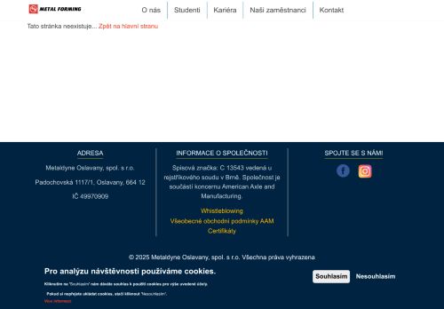 Metaldyne Oslavany, spol. s r.o nabízí práci na pozici Kontrola finálních výrobků - Zbýšov v obci Zbýšov