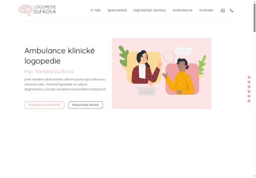 Zobrazit webové stránky Ambulance klinické logopedie Mgr. Markéta Dufková