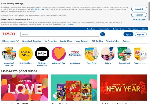 Webové stránky Tesco Stores ČR a.s., Jihlava