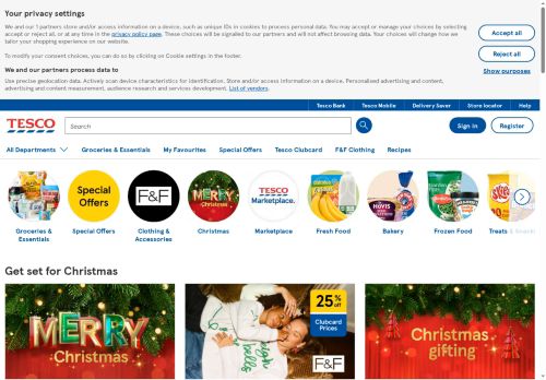 Webové stránky Tesco Stores ČR a.s., Jihlava