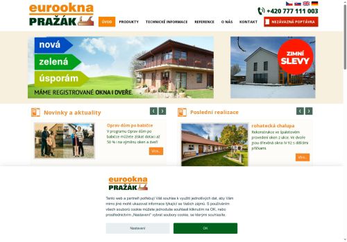 Webové stránky PRAŽÁK s.r.o., Milotice