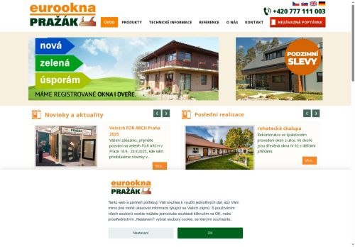Webové stránky PRAŽÁK s.r.o., Milotice