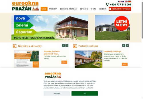 Webové stránky PRAŽÁK s.r.o., Milotice
