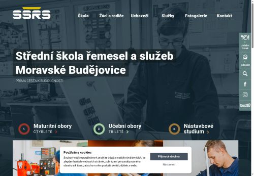 Webové stránky Střední škola řemesel a služeb Moravské Budějovice, Moravské Budějovice