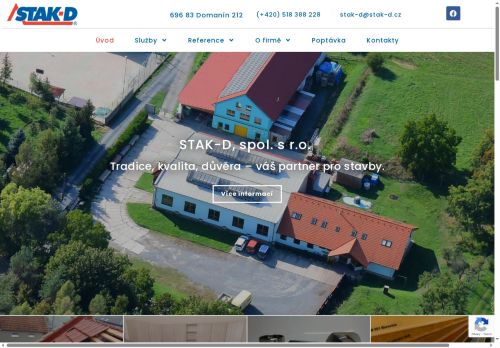 Webové stránky STAK-D, spol. s r.o., Domanín
