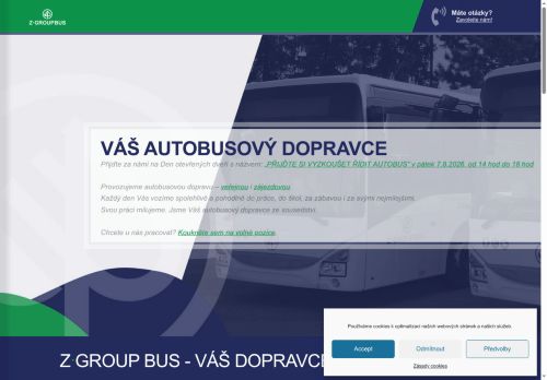 Webové stránky Z-Group bus a.s., Holešov