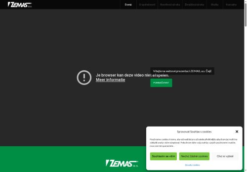 Webové stránky ZEMAS, a.s., Násedlovice