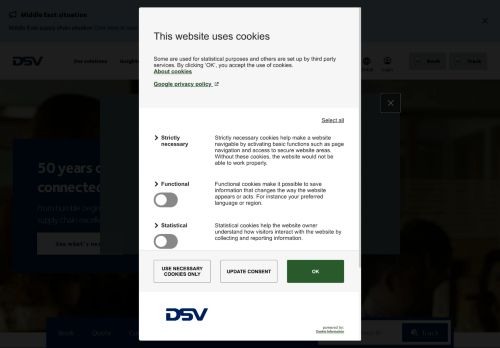 Webové stránky DSV Contract Logistics s.r.o., Rudná