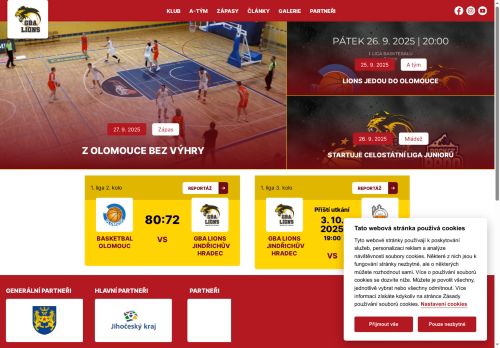 Webové stránky BASKET Jindřichův Hradec z.s., Jindřichův Hradec