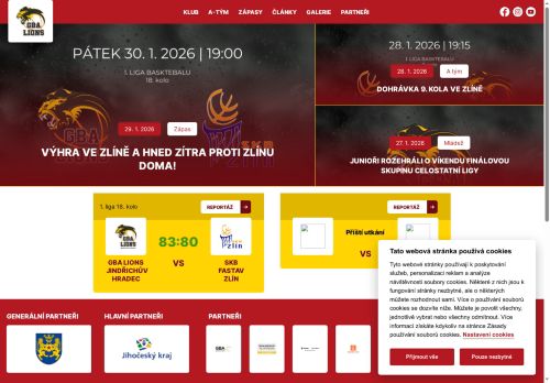 Webové stránky BASKET Jindřichův Hradec z.s., Jindřichův Hradec