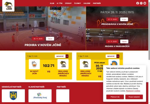 Webové stránky BASKET Jindřichův Hradec z.s., Jindřichův Hradec