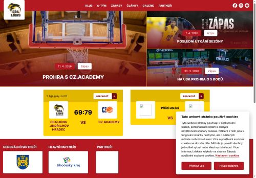 Webové stránky BASKET Jindřichův Hradec z.s., Jindřichův Hradec