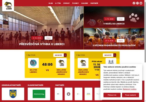 Webové stránky BASKET Jindřichův Hradec z.s., Jindřichův Hradec
