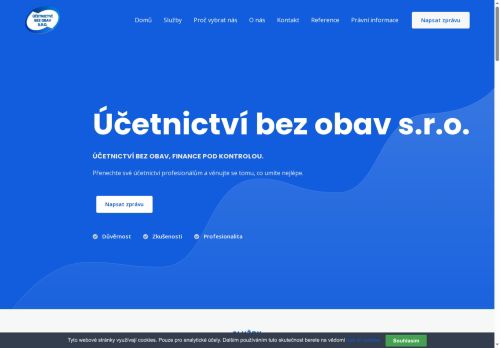 Webové stránky Účetnictví bez obav s.r.o., Prostějov