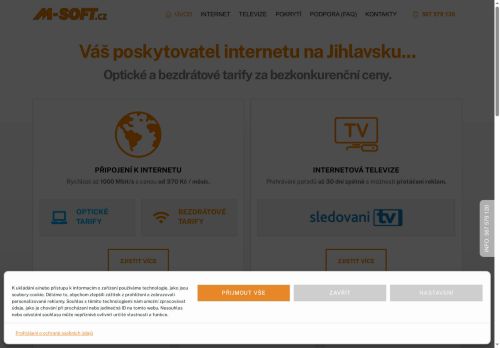 Webové stránky M - SOFT, spol. s r.o., Jihlava