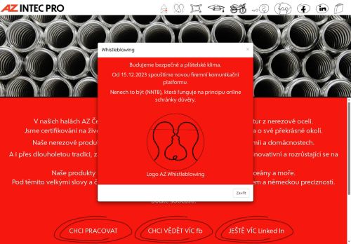 Webové stránky AZ INTEC PRO s.r.o., Čermákovice