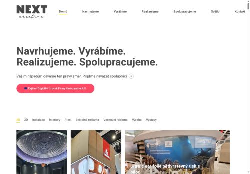 Webové stránky Nextcreative a.s., Slavkov u Brna