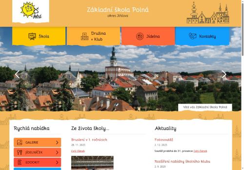 Webové stránky Základní škola Polná, okres Jihlava, Polná