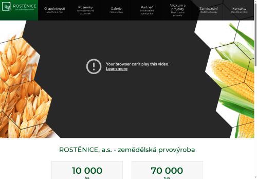 Webové stránky ROSTĚNICE, a.s., Kučerov