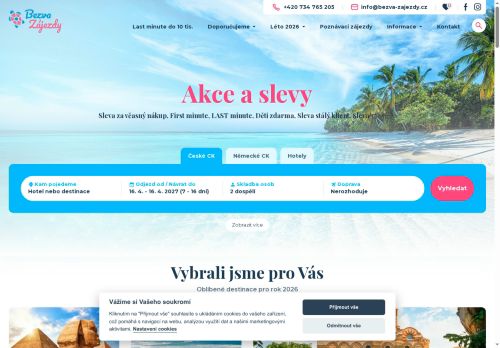 Zobrazit webové stránky Bezva zájezdy – dovolená, last minute a zájezdy 2025