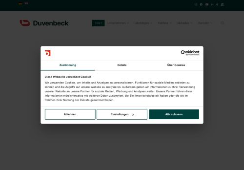 Webové stránky DUVENBECK LOGISTIK s.r.o., Rokycany